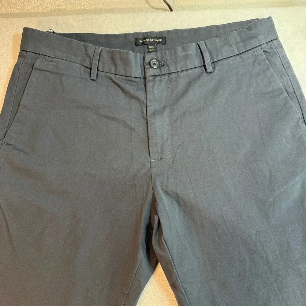 Banana Republic Aiden Slim Fit Chino Pants Mens 36x32 Charcoal Gray Flat Front